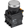 Кнопка с подсветкой IEK MASTER MI-BT60-11D-3-12-K01 d=22мм 1NO+1NC белая