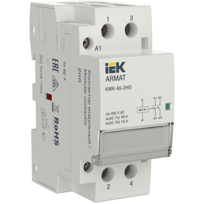 Контактор модульный IEK AR-KMR10-040-20-230 KMR 40А 230В AC 2НО ARMAT