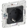 Розетка IEK SKANDY SK-R04G 16А с заземлением/защитные шторки, графит SK-R14-16-K53