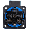 Розетка панельная IEK MAGNUM SCHUKO РП11-3 с крышкой, IP44, синий PSN71-016-3-2-44-K07